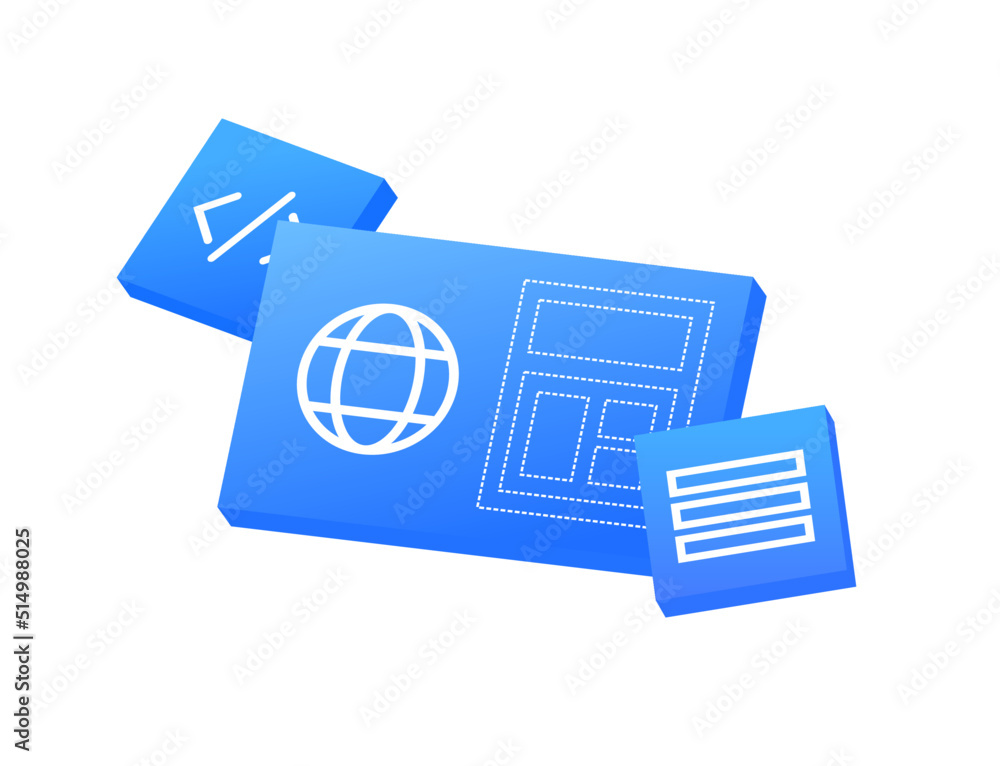 Poster web development panel for developer vector gradient blue illustration