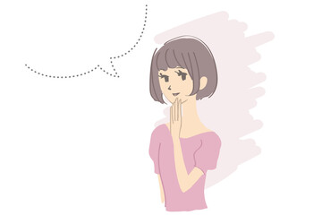 小さな声で話す女性