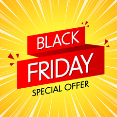 Black Friday sale flat vector illustration.