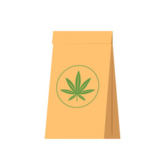 Marijuana packing bag. Cannabis or Marijuana. Mariuhana leaf symbol.