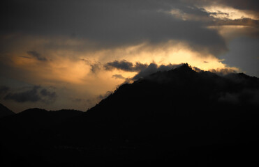 sunset in the mountains