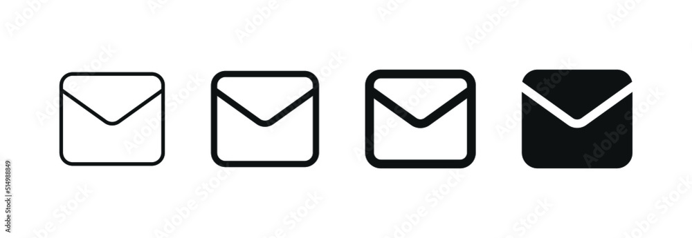 Poster envelope icon, email message icon - Mail icon button sign, notification new message icons buttons