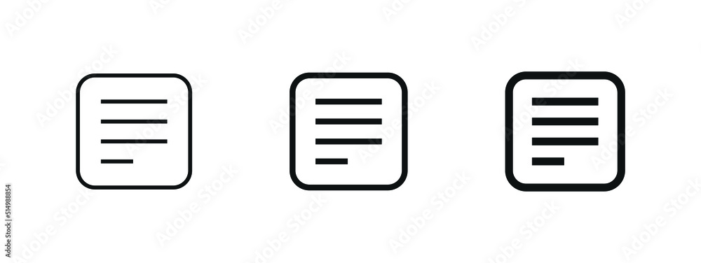 Poster list icon sign, file document icon. lists note icons - paper report sign, documents notes icons button in filled, thin line, outline and stroke style for apps and website