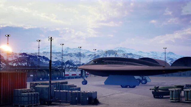 US Air forces Stealth bomber b2 Spirit on the military base in Nevada
