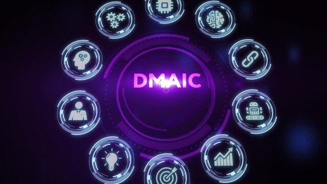 DMAIC, Six Sigma. Define, Measure, Analyse, Improve, Control. Standard quality control and lean manufacturing concept.