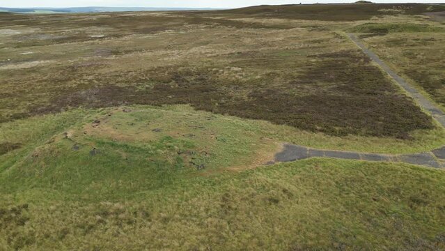 Part of former RAF Danby Beacon site from low level drone aerial - July 1st 2022