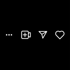 Social media menu icons isolated on black background. Screen buttons symbol modern, simple, vector, icon for website design, mobile app, ui. Vector Illustration
