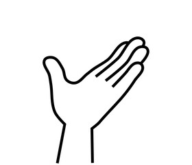 手のひらを上に向けているジェスチャー素材