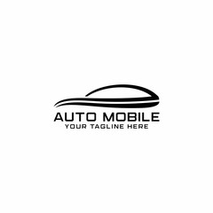 SUV car logo on dark background. Modern SUV car. Simple line utility vehicle silhouette.