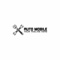 automotive logo concept. ring wrench logo concept