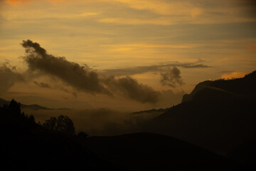 sunset over the mountains