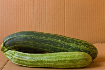 zucchini on cardboard