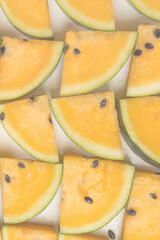 Fototapeta na wymiar Yellow watermelon isolated.