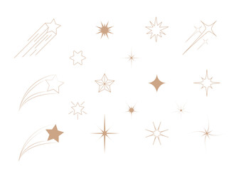 Shiny sparks silhouettes. Twinkle star particles, glitter sparkles and magic sparkle isolated silhouette icons set. Set of star sparkling and twinkling cartoon. © Tatiana