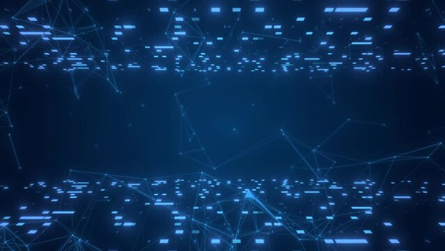 Digital Technology background with digital stripes and plexus blue background