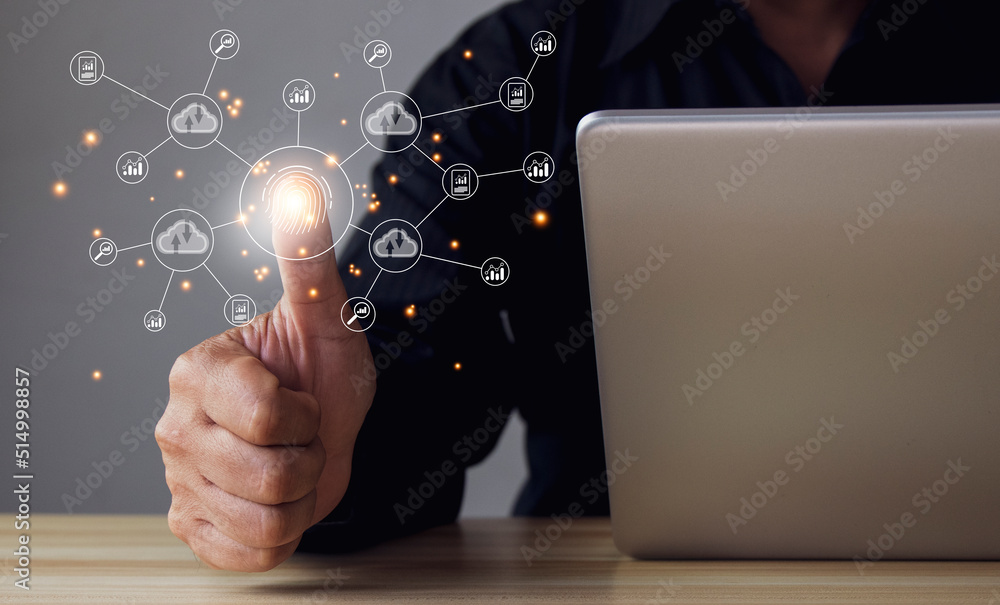 Wall mural digital transformation change management, internet of things. new technology bigdata and business pr