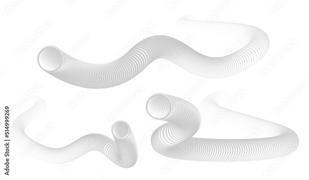 Poster 3d illustration of grey and white colored abstract wavy lines backgrounds.