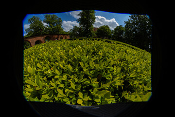 Natur - extreme Weitwinkelaufnahme- Wälder und Wiesen