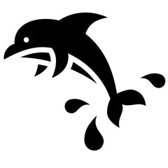 Naklejka premium dolphin solid icon