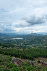 Fototapeta na wymiar Landscape with clouds.Point overlooking the landscape of Laos