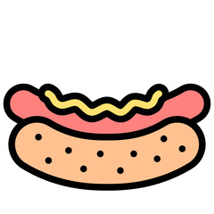 hotdog filled color icon