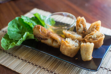 Food fried spring rolls ,Chinese Traditional  food
