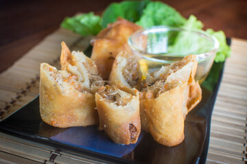 Food fried spring rolls ,Chinese Traditional  food