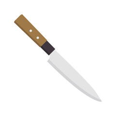 Kitchen knife. Paring. Flat design. Abstract concept. Vector illustration. Chef's kitchen knife white icon.