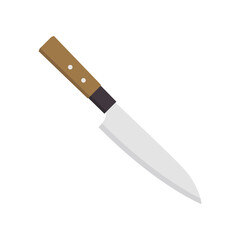 Kitchen knife. Paring. Flat design. Abstract concept. Vector illustration. Chef's kitchen knife white icon.