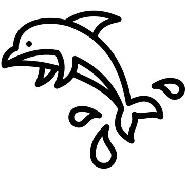 recommend clip art: dolphin black outline icon
