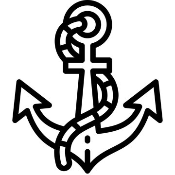 recommend clip art: anchor black outline icon