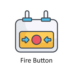 Fire Button vector filled outline Icon Design illustration on White background. EPS 10 File