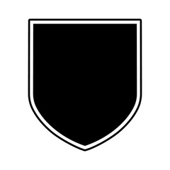 Vector shield black color isolated on white background. Guard, protection, safe and security logo gold color for your business. Illustration 10 eps