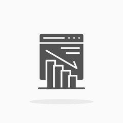 Bar Chart Loss glyph icon. Can be used for digital product, presentation, print design and more.