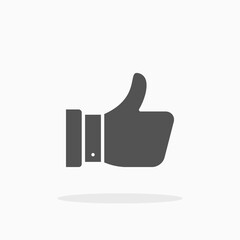 Thumb Up glyph icon. Can be used for digital product, presentation, print design and more.