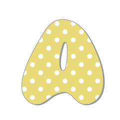 Polka dot letter.Pastel polka dots font. Hand drawn letter design for scrapbooks, albums, crafts and back to school projects.