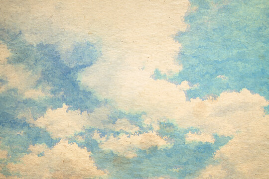 vintage watercolor clouds