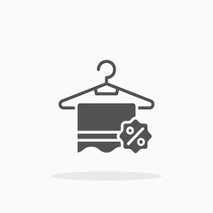 Towel Discount Hanger glyph icon. Can be used for digital product, presentation, print design and more.