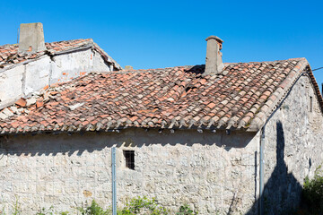 Empty rural villages in the interior of Spain, empty streets