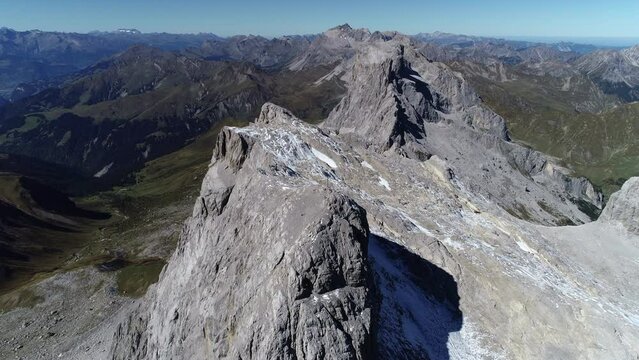 Sulzfluh im R&auml;tikon. Sulzfluh and Drusenfluh in Swiss Mountains (Raetikon). Bekannte Kletterberge. Famos Climbingspot.