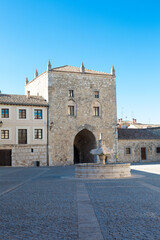 Obraz premium Las Huelgas, Burgos, Spain, a group of medieval buildings.
