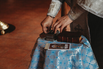Accessories for the christening of baby in the Church