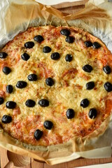 pizza fait maison vu de dessus