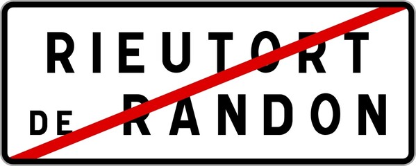 Panneau sortie ville agglomération Rieutort-de-Randon / Town exit sign Rieutort-de-Randon