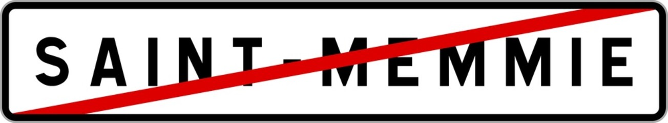 Panneau sortie ville agglomération Saint-Memmie / Town exit sign Saint-Memmie