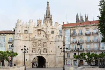 Fototapeta premium Historic gateway to the city of Burgos, Spain, Europe