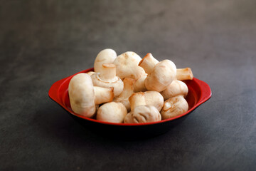  Fresh tasty mushrooms in a bowl