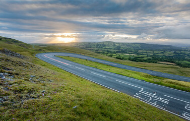 Fototapeta premium Sunset on Mountain Road