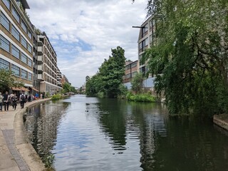 Fototapeta na wymiar Overview of Regent's Canal in London, UK - June 2022