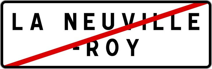 Panneau sortie ville agglomération La Neuville-Roy / Town exit sign La Neuville-Roy